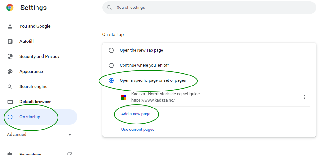 Chrome Illustration 2 - How to set Startpage